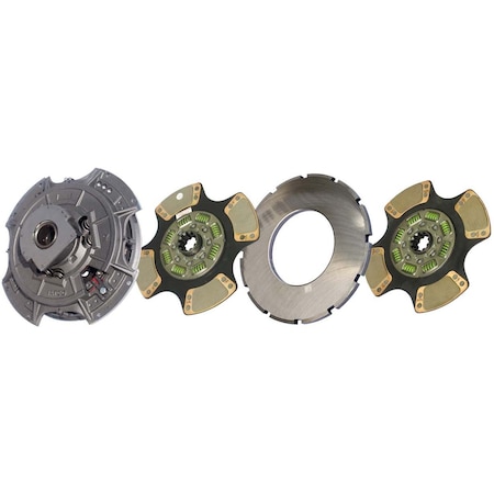 Illinois Auto 14in. x 2in. Angle Spring Clutch, Two-Plate, 4-Paddle / 8-Spring, 3200 Plate Load / 1150 Torque NMU390-024-1